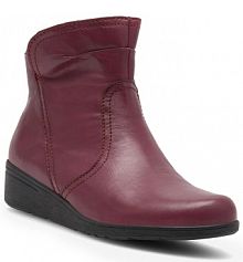 Botki na koturnie Go Soft bordowy 