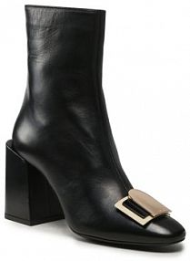 Botki na słupku Furla czarne 