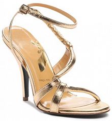 Sandały na szpilce Patrizia Pepe złote 