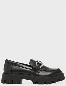 Czarne loafersy na platformie z łańcuchem House 9456W-99X