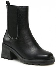 Botki na słupku Caprice czarne 