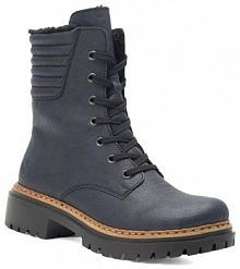 Botki na koturnie Rieker granatowe 