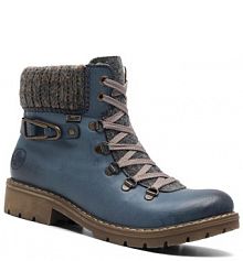 Botki na słupku Rieker niebieskie 