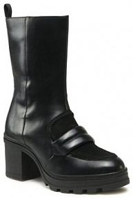 Botki na słupku Caprice czarne 