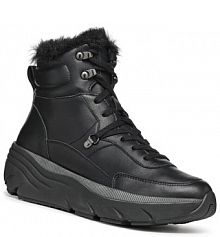 Botki na koturnie Geox czarne 