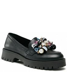 Mokasyny R.Polański czarne damskie 