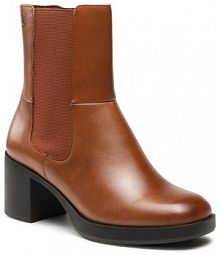 Botki na słupku Caprice brązowe 