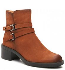 Botki na słupku Caprice brązowe 