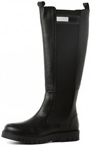 Kozaki  ze skóry czarne Tommy Jeans damskie