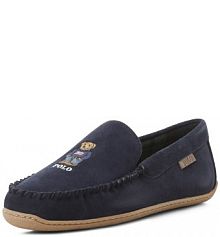 Kapcie  ze skóry niebieskie Polo Ralph Lauren męskie