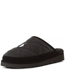 Kapcie  z dodatkiem skóry czarne Polo Ralph Lauren męskie