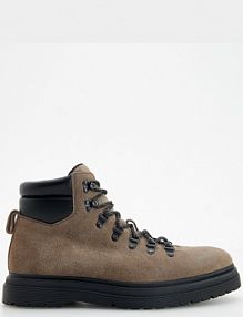 Skórzane buty trekkingowe Reserved beżowe męskie 9496V-80X