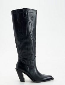 Kowbojki z ozdobnym tłoczeniem Reserved czarne damskie 1368V-99X