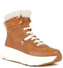 Botki na koturnie Geox brązowe 