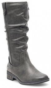 Kozaki na obcasie Mustang szare 