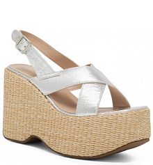 Sandały na koturnie Jenny Fairy srebrne 