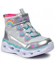 Kozaki Skechers srebrne dziecięce 