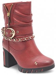 Kozaki na obcasie Mustang czerwone 