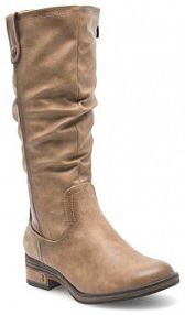 Kozaki na obcasie Mustang beżowe 