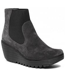 Botki na koturnie Fly London niebieskie 