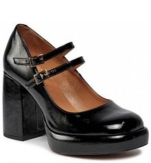 Półbuty na obcasie R.Polański czarne damskie 