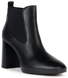 Botki na koturnie Geox czarne 