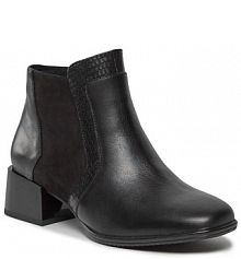 Botki na słupku Caprice czarne 