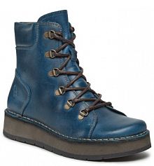 Botki na koturnie Fly London niebieskie 