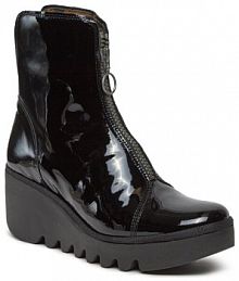 Botki na koturnie Fly London czarne 