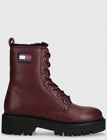 Workery Tommy Jeans  bordowy damskie EN0EN02317