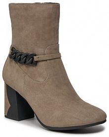 Botki na słupku Caprice brązowe 