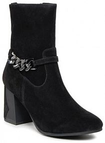 Botki na słupku Caprice czarne 