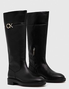 Kozaki Calvin Klein  czarne damskie HW0HW01689