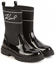 Botki Karl Lagerfeld  czarne dziecięce Z19114.27.35