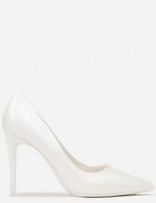 Białe Wysokie Szpilki z Gładkiej Imitacji Skóry Venitorre Renee