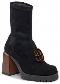 Botki na słupku Baldowski czarne 