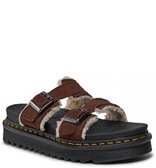 Klapki Dr. Martens brązowe damskie 