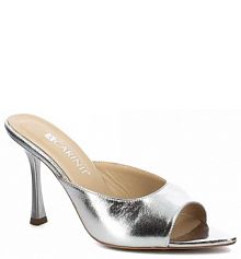 Klapki na szpilce Carinii srebrne