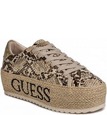 Półbuty na koturnie Guess beżowe 