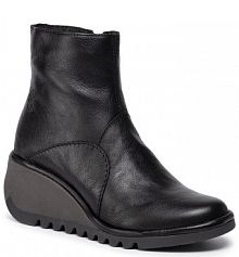 Botki na koturnie Fly London czarne 