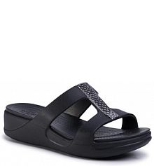 Klapki na koturnie Crocs czarne 