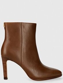 Botki na szpilce Lauren Ralph Lauren  brązowe 802908332002.270