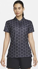 Damska koszulka polo do golfa z krótkim rękawem i nadrukiem Nike Dri-FIT Victory czarne damskie