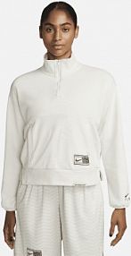 Damska bluza dresowa do koszykówki z zamkiem 1/4 Nike Dri-FIT Swoosh Fly białe damskie