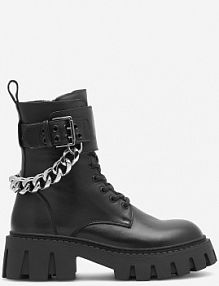 Trzewiki EVA MINGE czarne damskie GANDRA-8320