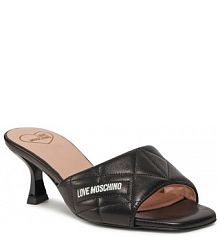 Klapki na szpilce LOVE MOSCHINO czarne 