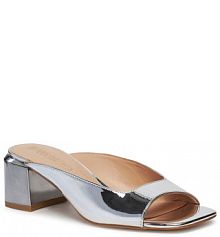 Klapki na słupku PINKO srebrne 