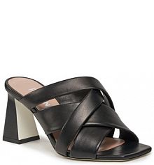 Klapki na słupku Pollini czarne 