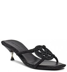 Klapki na szpilce Tory Burch czarne 