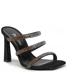 Klapki na słupku Pollini czarne 